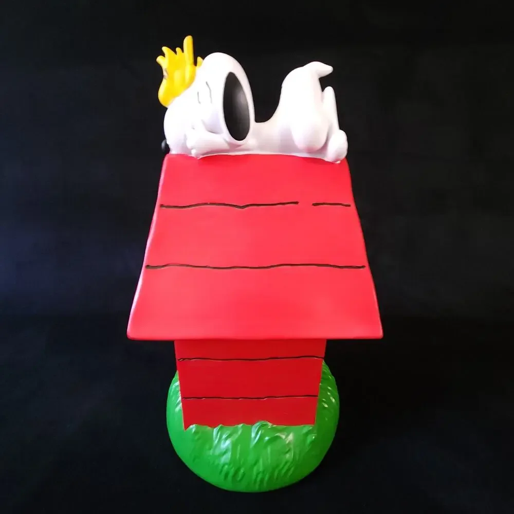 Peanuts Snoopy and Woodstock on Doghouse 12″ Tall Garden Statue Figure Rare